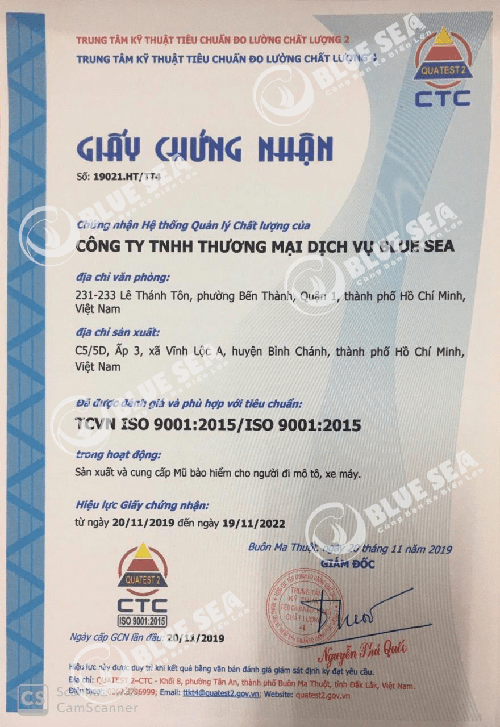 giấy chứng nhận sp chất lượng